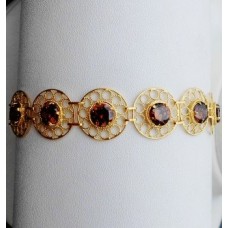 pulseira filigrana zirconias castanhas